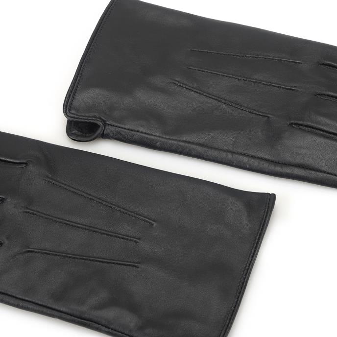 Isotoner® Mens Smartouch™ Water Repellent 3 Point Leather Gloves  Black Extra Image 4